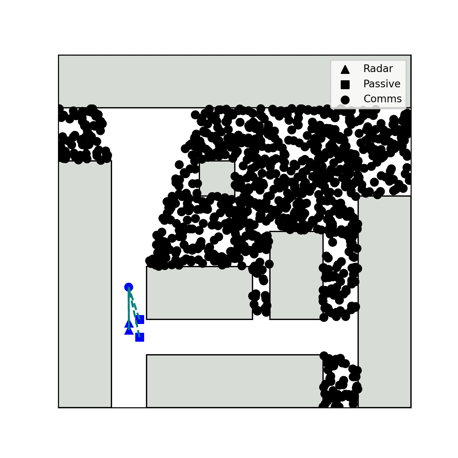 Animation of MIDAS's typical moves in a simulated capture-the-flag game